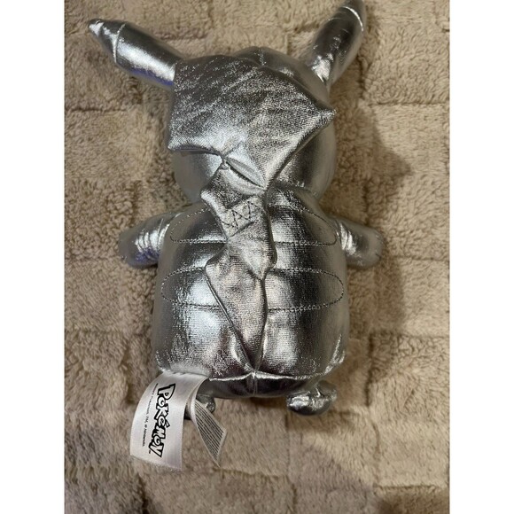 Pikachu Plush Silver Pokemon 25th Anniversary Chrome Gamestop - Picture 2 of 6